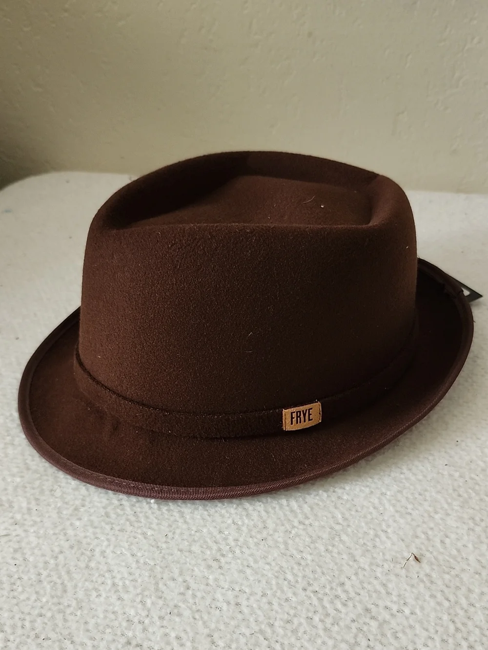 Frye Men's Fedora Hat Dark Brown Felt Stingy Brim Trilby NWT OSFM
